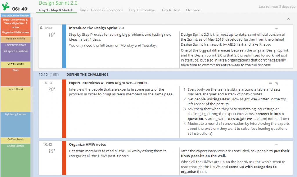 Workshop Agenda Example - Facilitation Plan