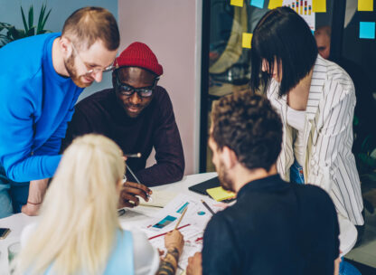 Team members in a workshop