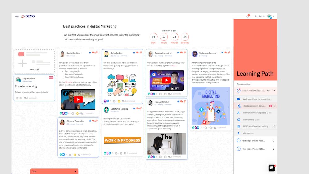 A screenshot of Go4clic's learning platform.