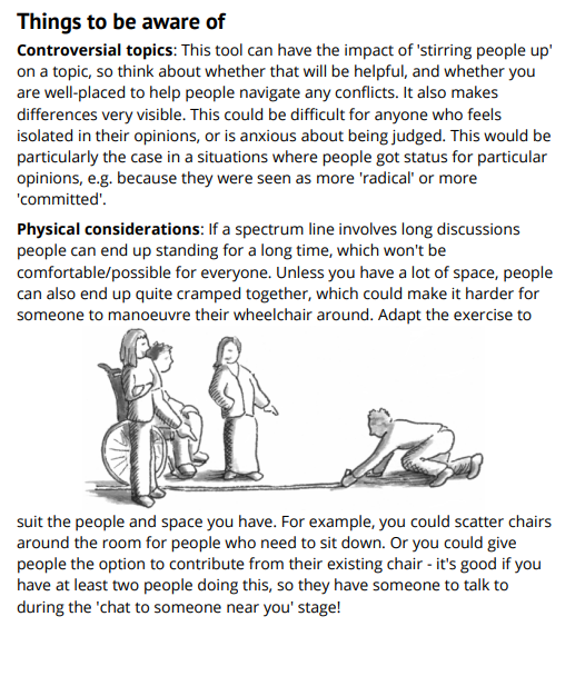 A screenshot from the booklet, showing ideas on how to make a practice more inclusive to people with disabilities