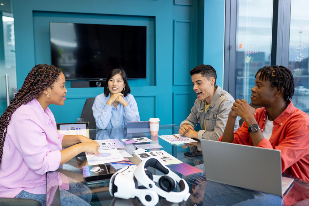 People reflecting in a team meeting
